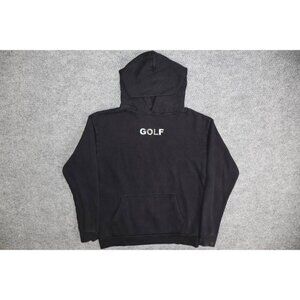 GOLF Hoodie Mens XL Black Pullover Logo Sweatshirt Kangaroo Pocket Golf Wang